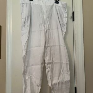 White Linen JJill pull on pants